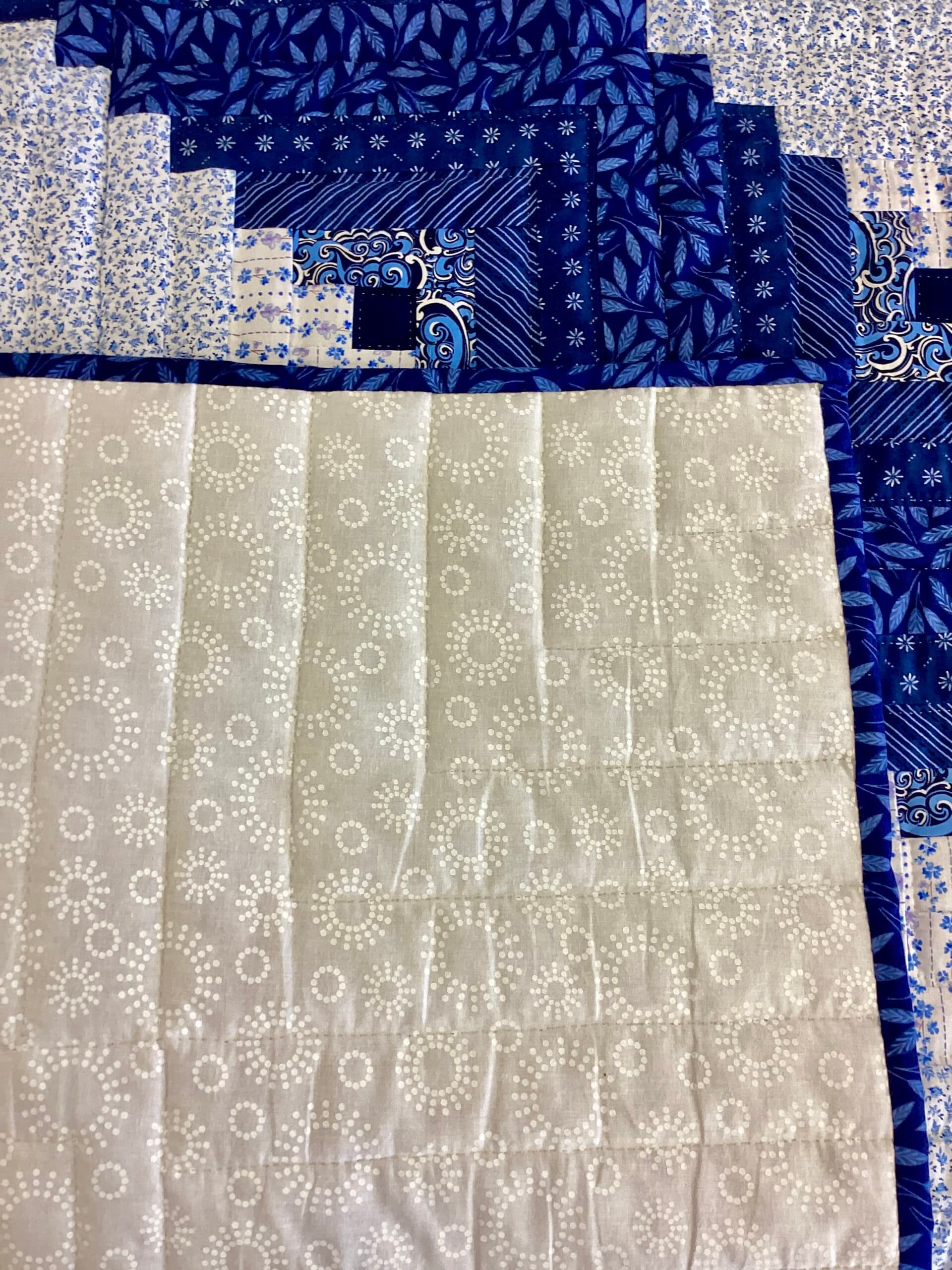 Navy Blue Log Cabin Quilt - thumbnail 2