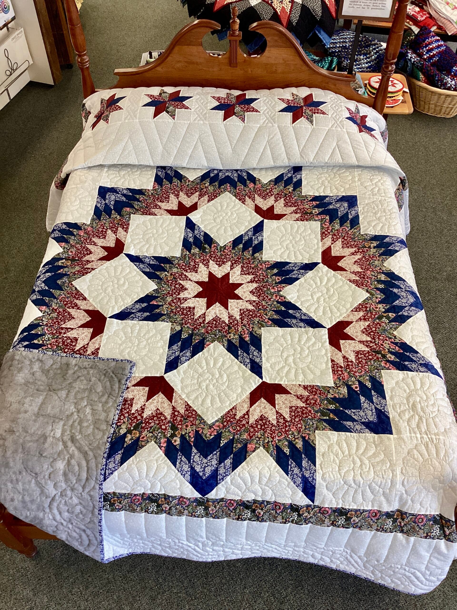Red, White, and Blue Broken Star Quilt