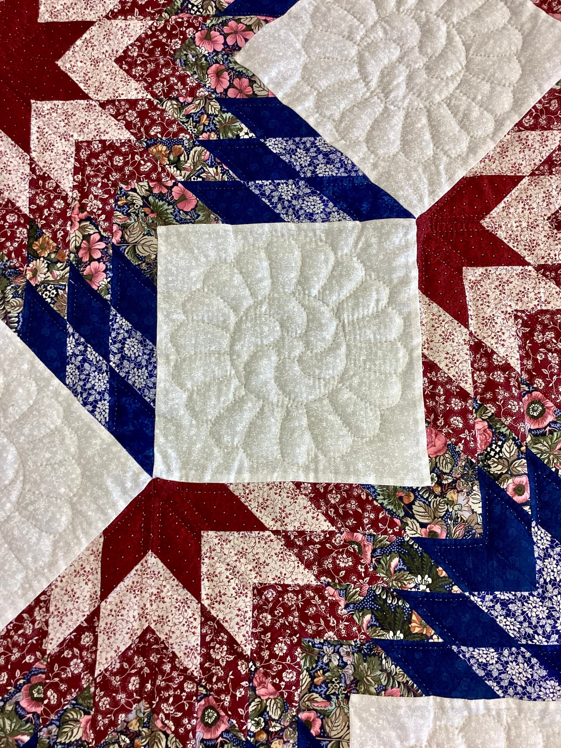 Red, White, and Blue Broken Star Quilt - thumbnail 3