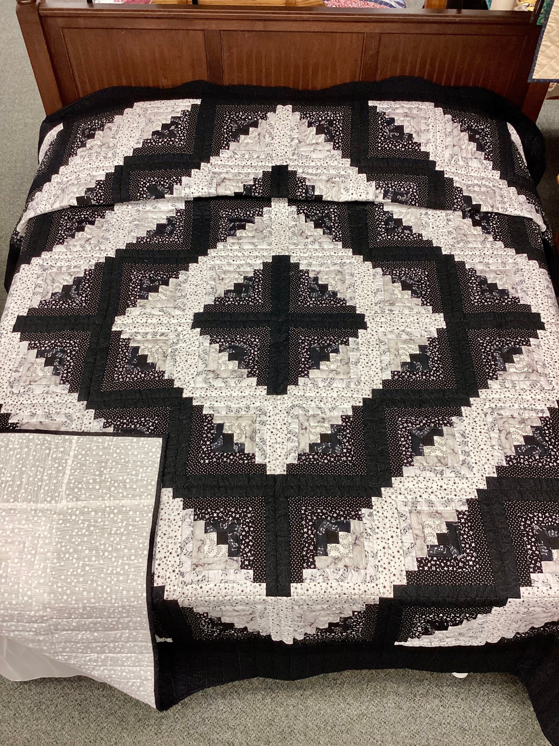 Black and White Log Cabin