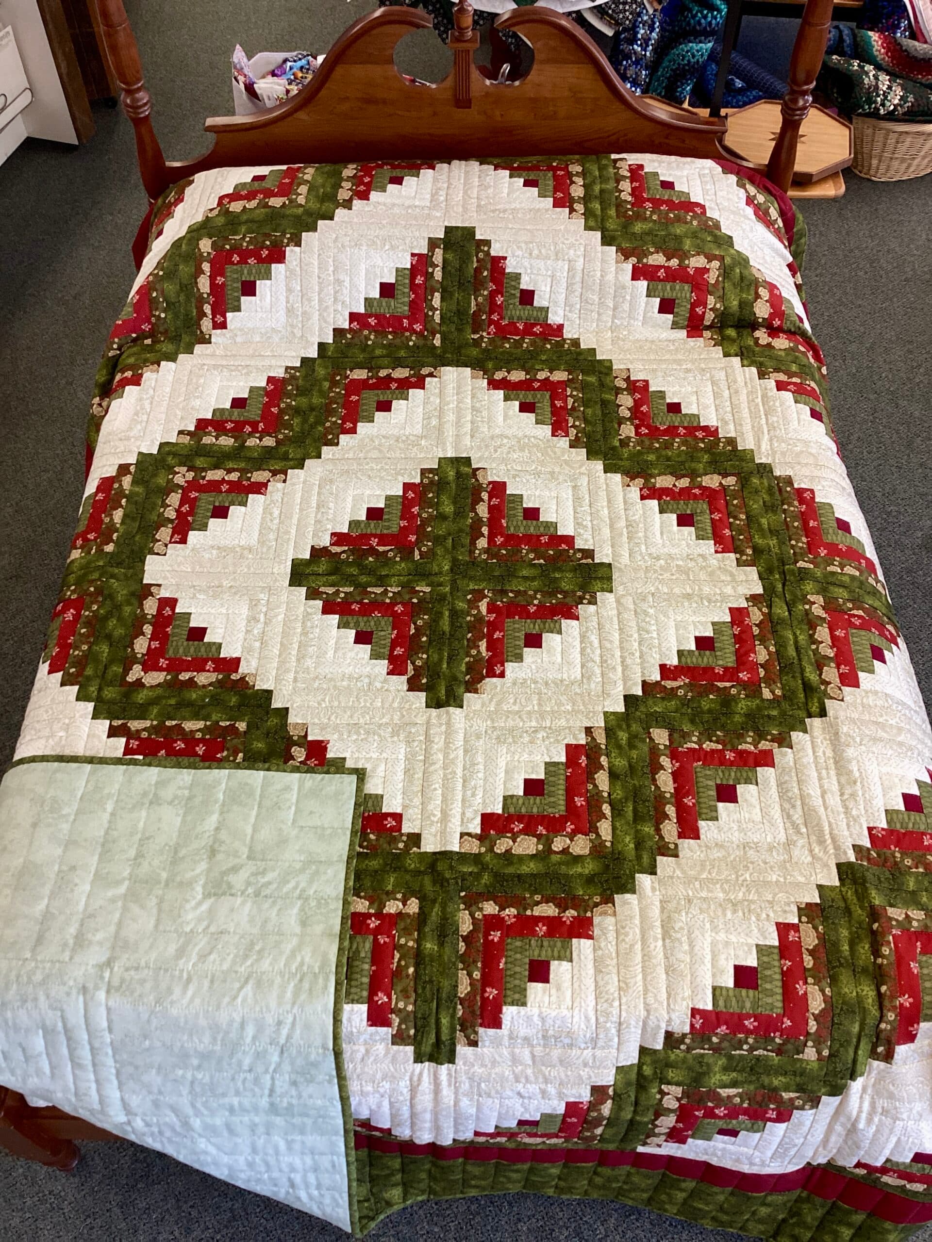 Red and Green Log Cabin