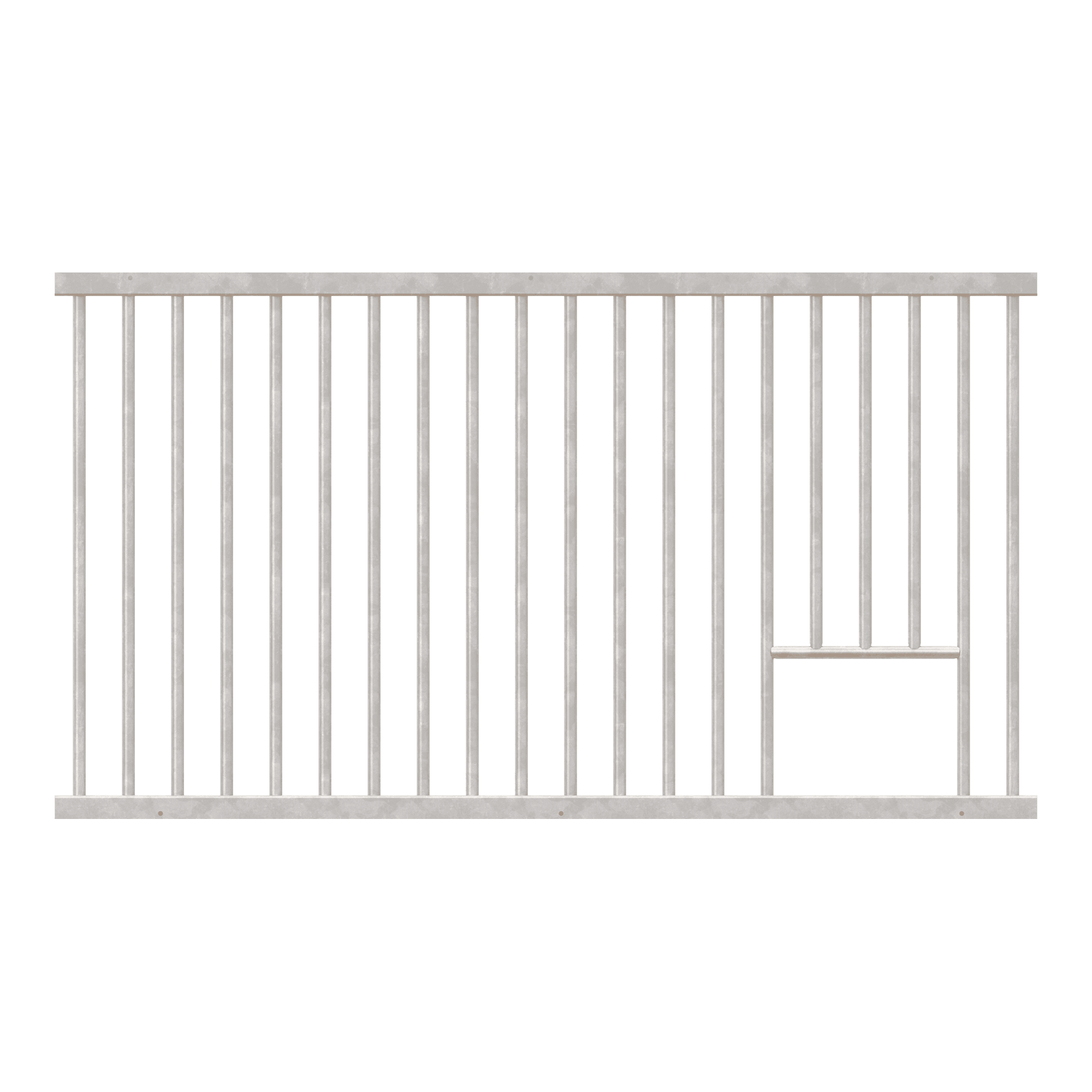 65″ Welded Grillwork Section with Feed Opening