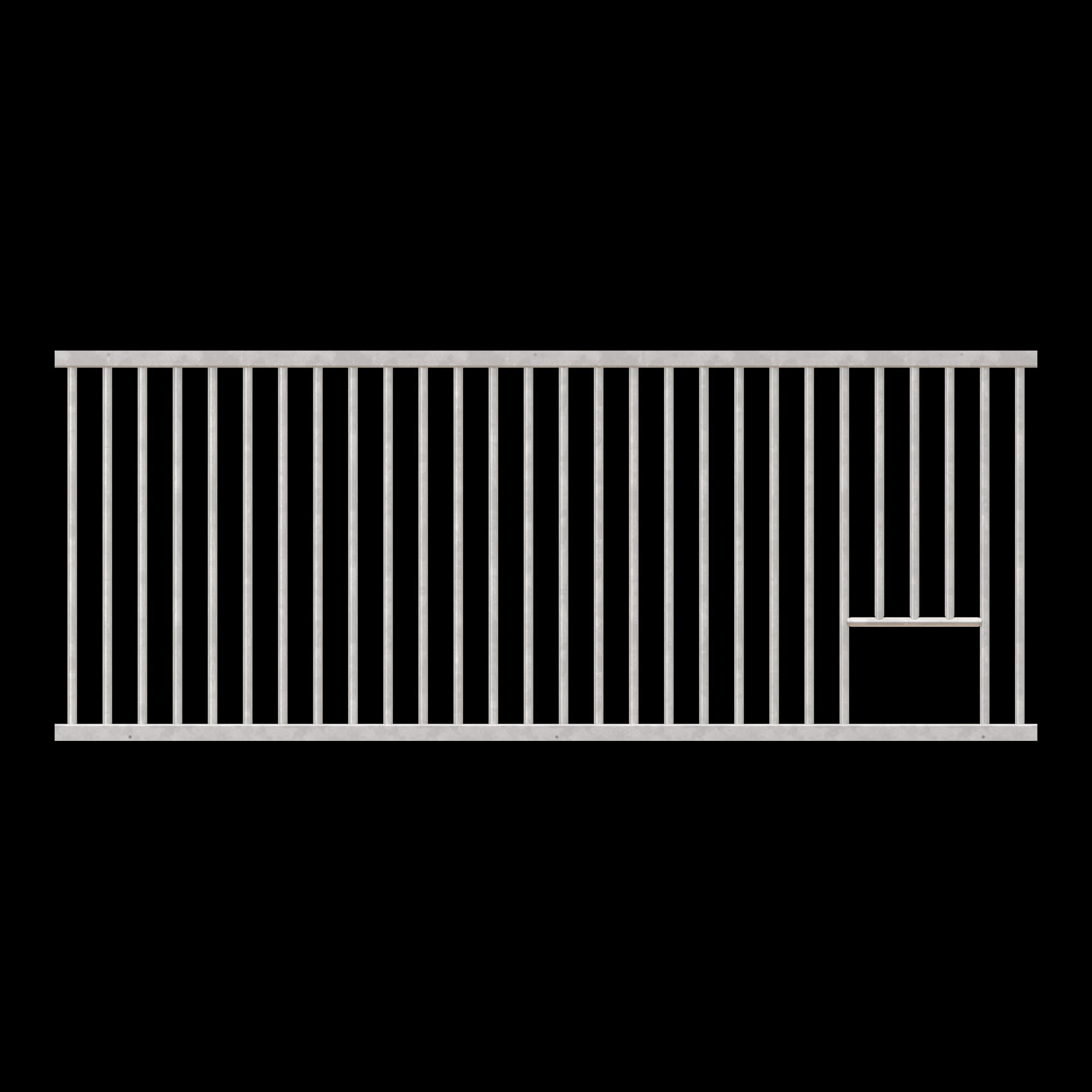 91″ Welded Grillwork Section With Feed Opening