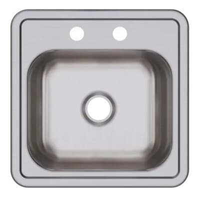 15″ x 15″ Stainless Steel Bar Sinks- Self-Rimming- Single Bowl