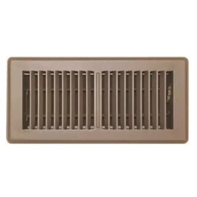 Heavy-Duty Metal Floor Register – Brown / White – 4 x 10 - thumbnail 2