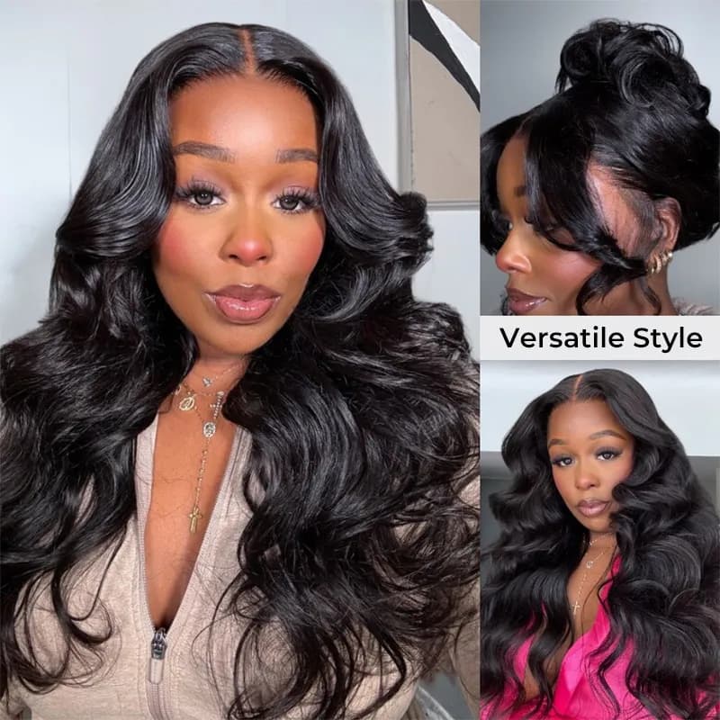 Face-Framing Curtain Bangs Body Wave Wig 6×5 Lace Glueless Wear Go Human Hair Wig - thumbnail 7