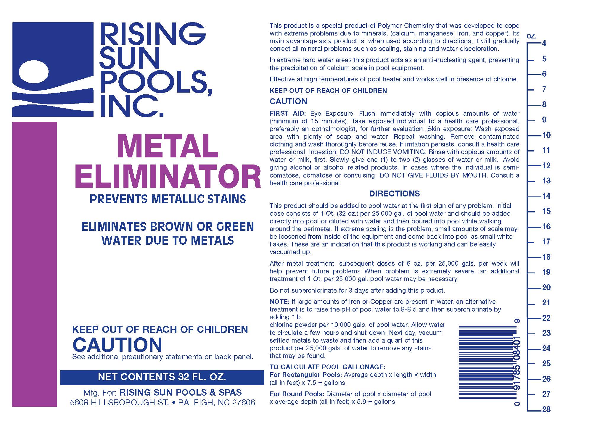 Pool Metal Eliminator 1 QT. RSP
