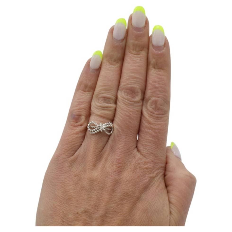 Tiffany & Co. Sterling Silver Twist Rope Bow Ring - thumbnail 4