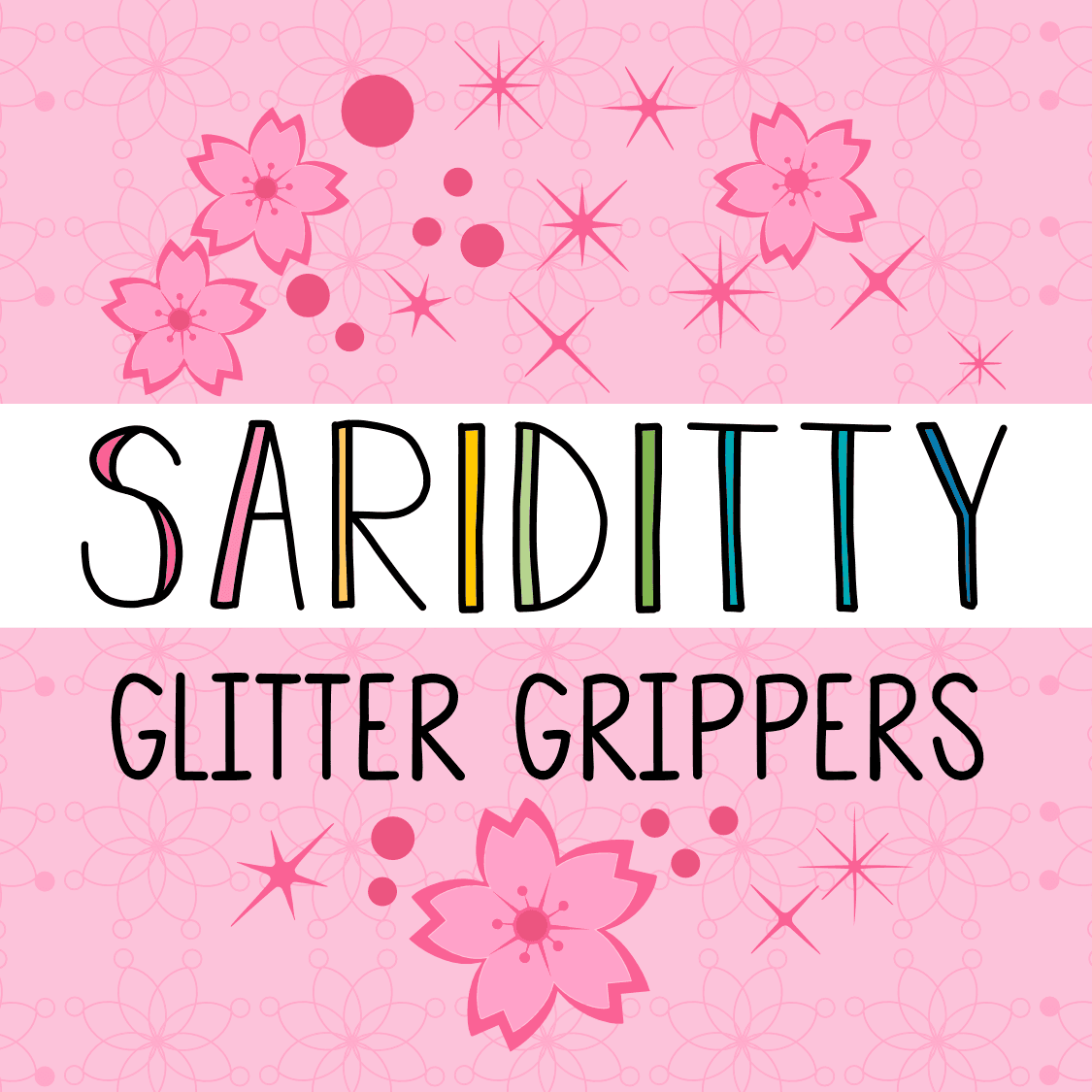 SARIDITTY Cherry Blossom Glitter Grippers 30pc Set