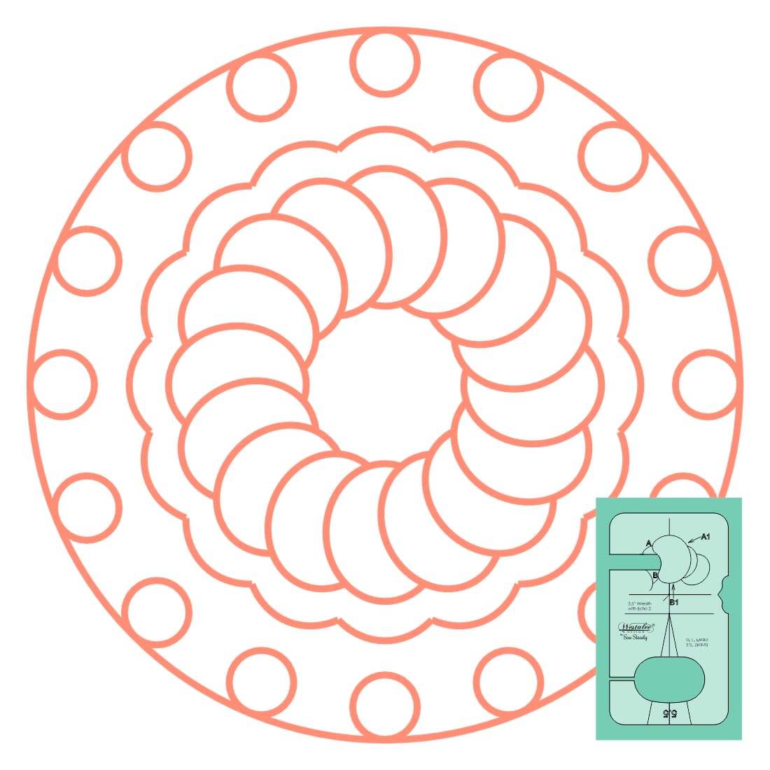 Westalee Design Pearled Wreath Template