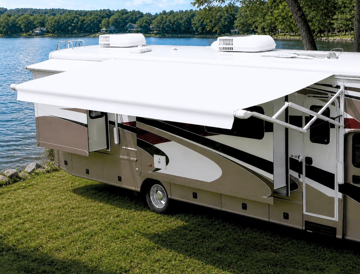 Classic Carefree Eclipse 12V, Electric RV Patio Awning with Solid Vinyl Fabric - thumbnail 2