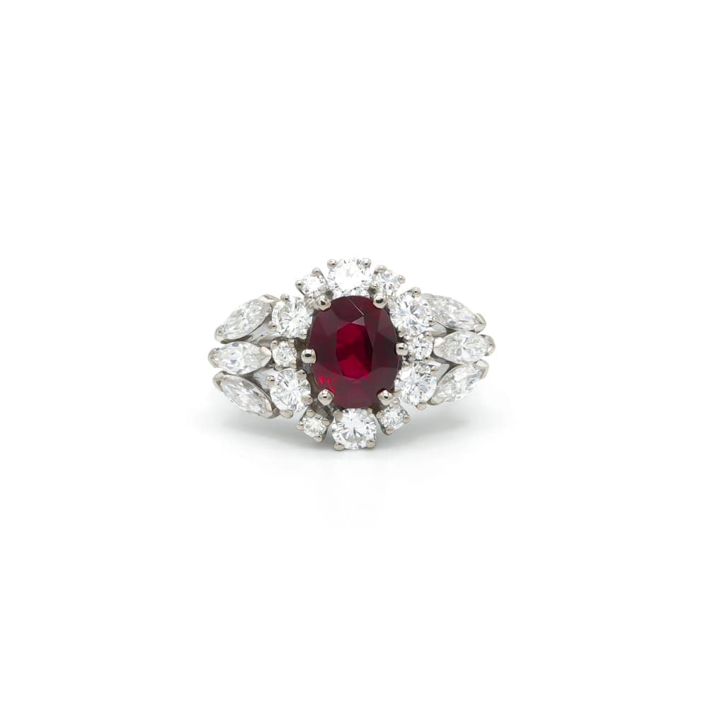 Natural Oval Cut Ruby & Diamond Ring