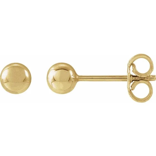 Yellow Gold Ball Stud Earrings