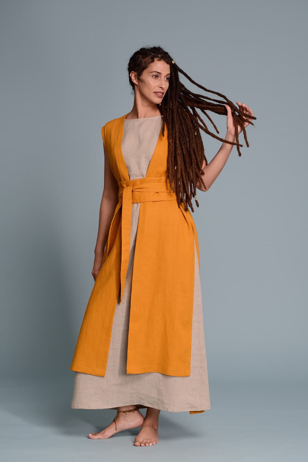 Linen Maxi Vest INNA - thumbnail 7