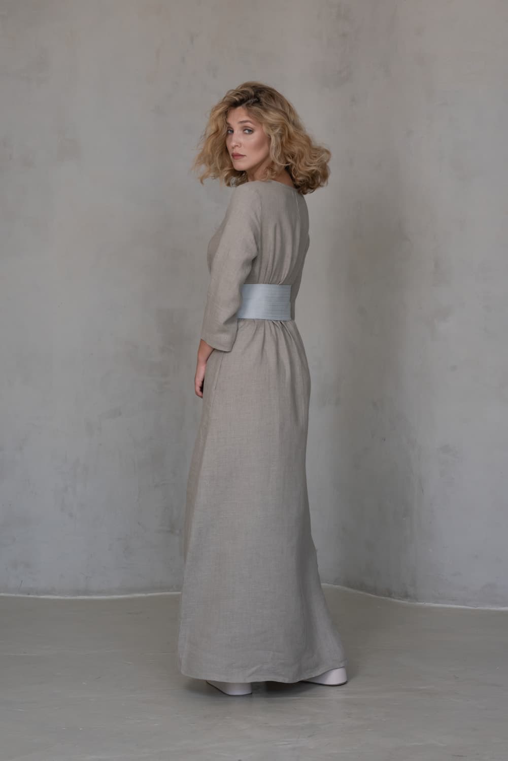 Double D-Ring Wide Linen Belt - thumbnail 2