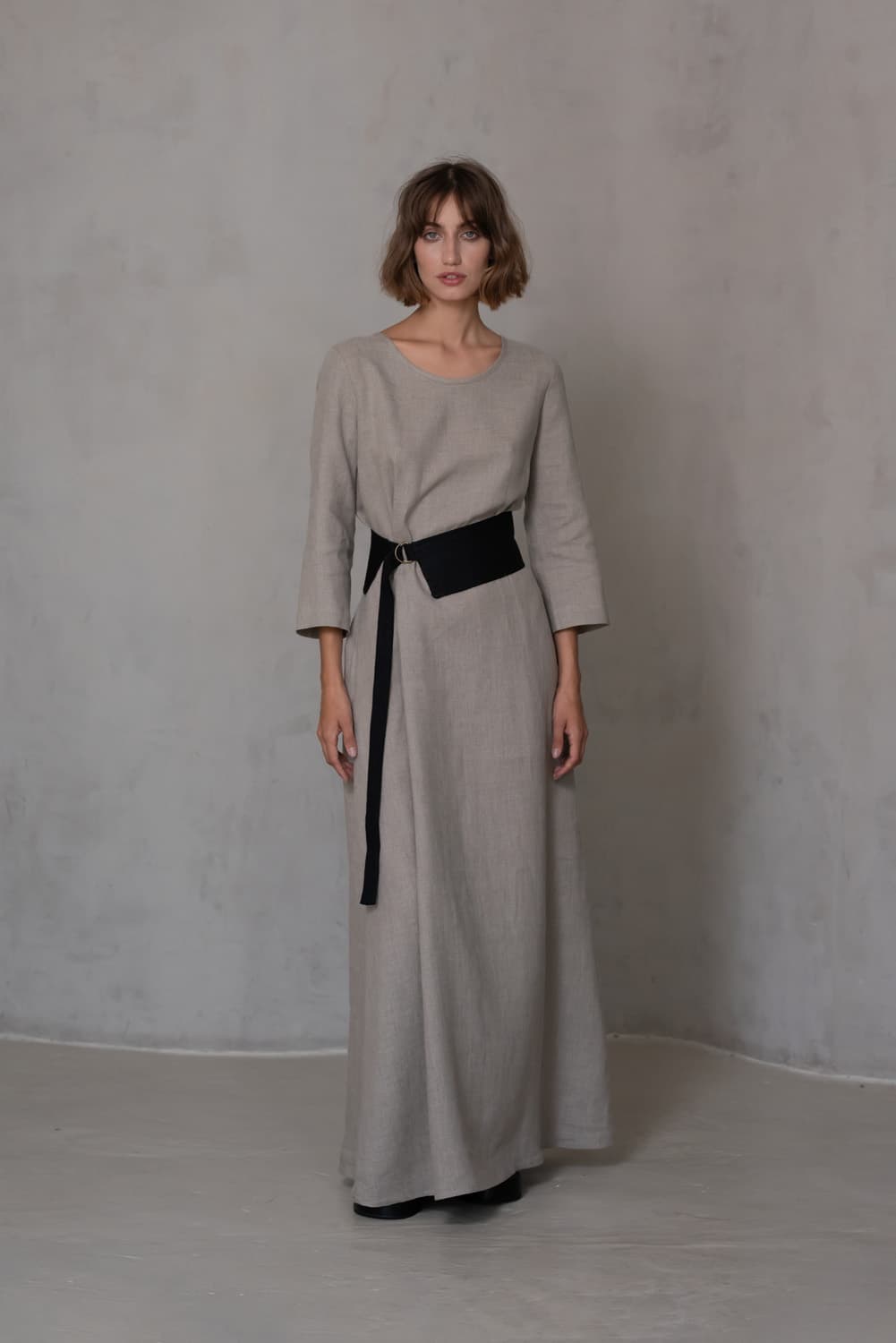 Double D-Ring Wide Linen Belt - thumbnail 7