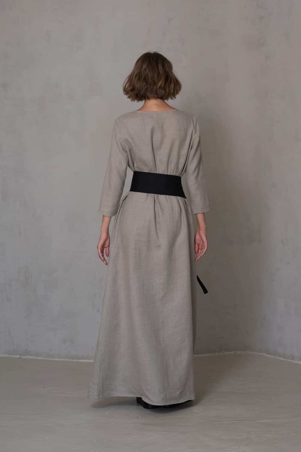 Double D-Ring Wide Linen Belt - thumbnail 5