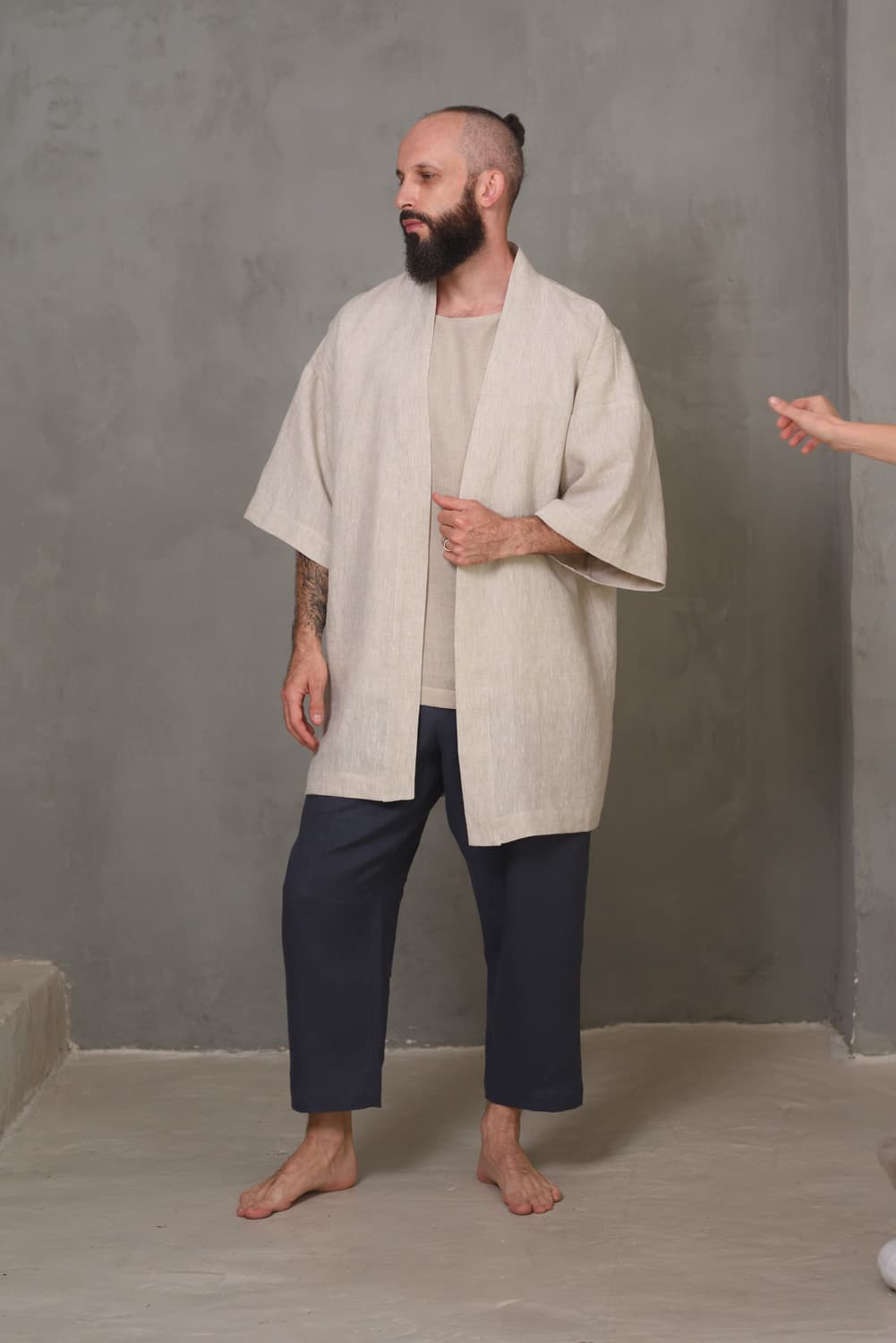Linen Kimono Style Jacket NUEBA - thumbnail 6