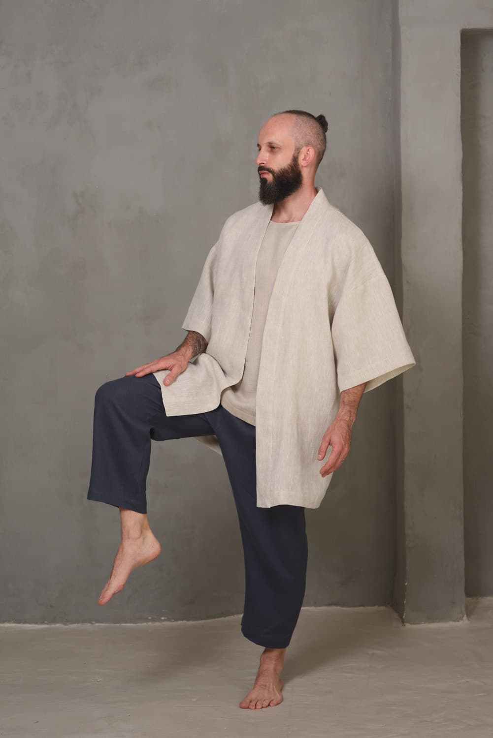 Linen Kimono Style Jacket NUEBA - thumbnail 4