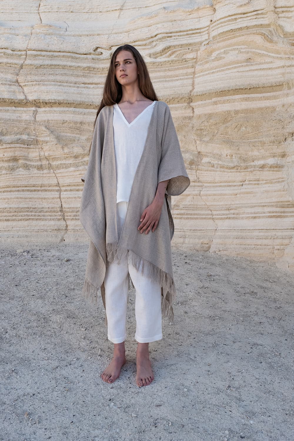 Linen Jacket with Fringes DUKAY - thumbnail 8