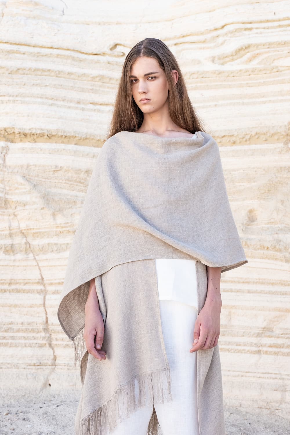 Linen Jacket with Fringes DUKAY - thumbnail 6