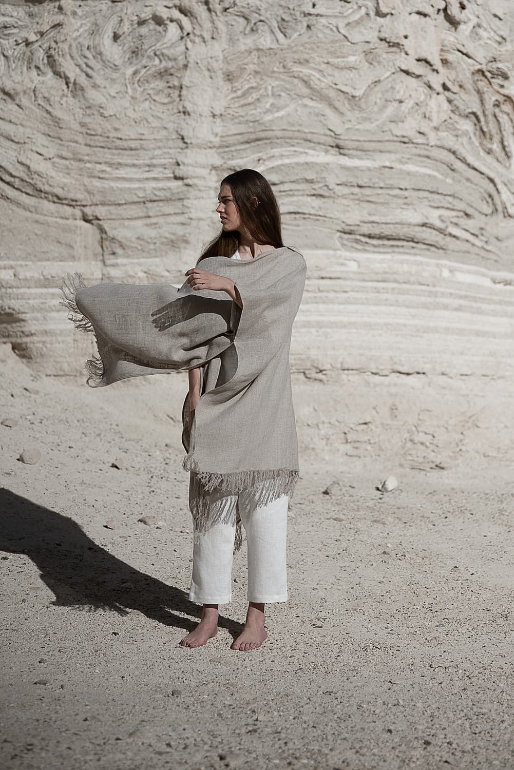 Linen Jacket with Fringes DUKAY - thumbnail 2