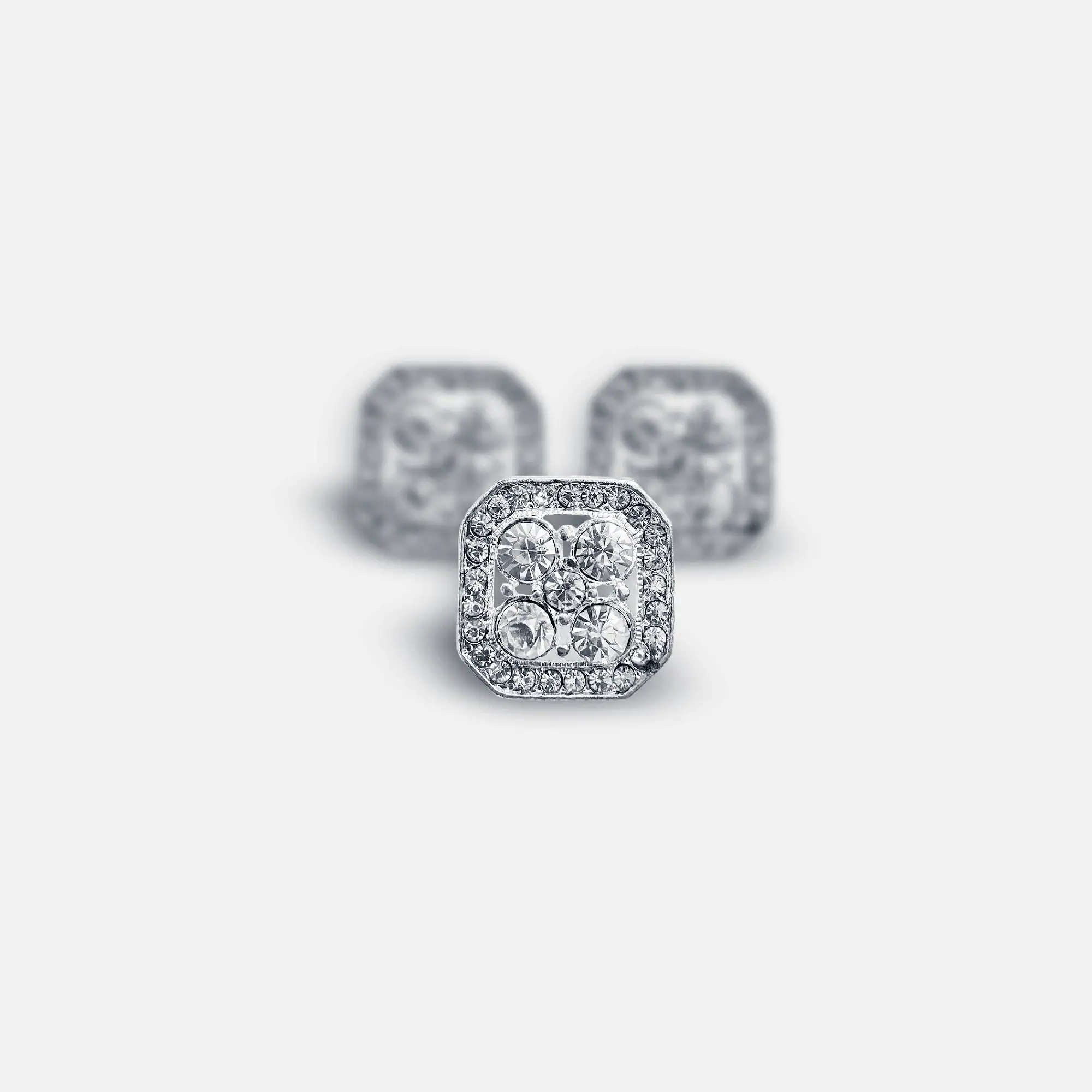 Square Rhinestone Button – 0.9″