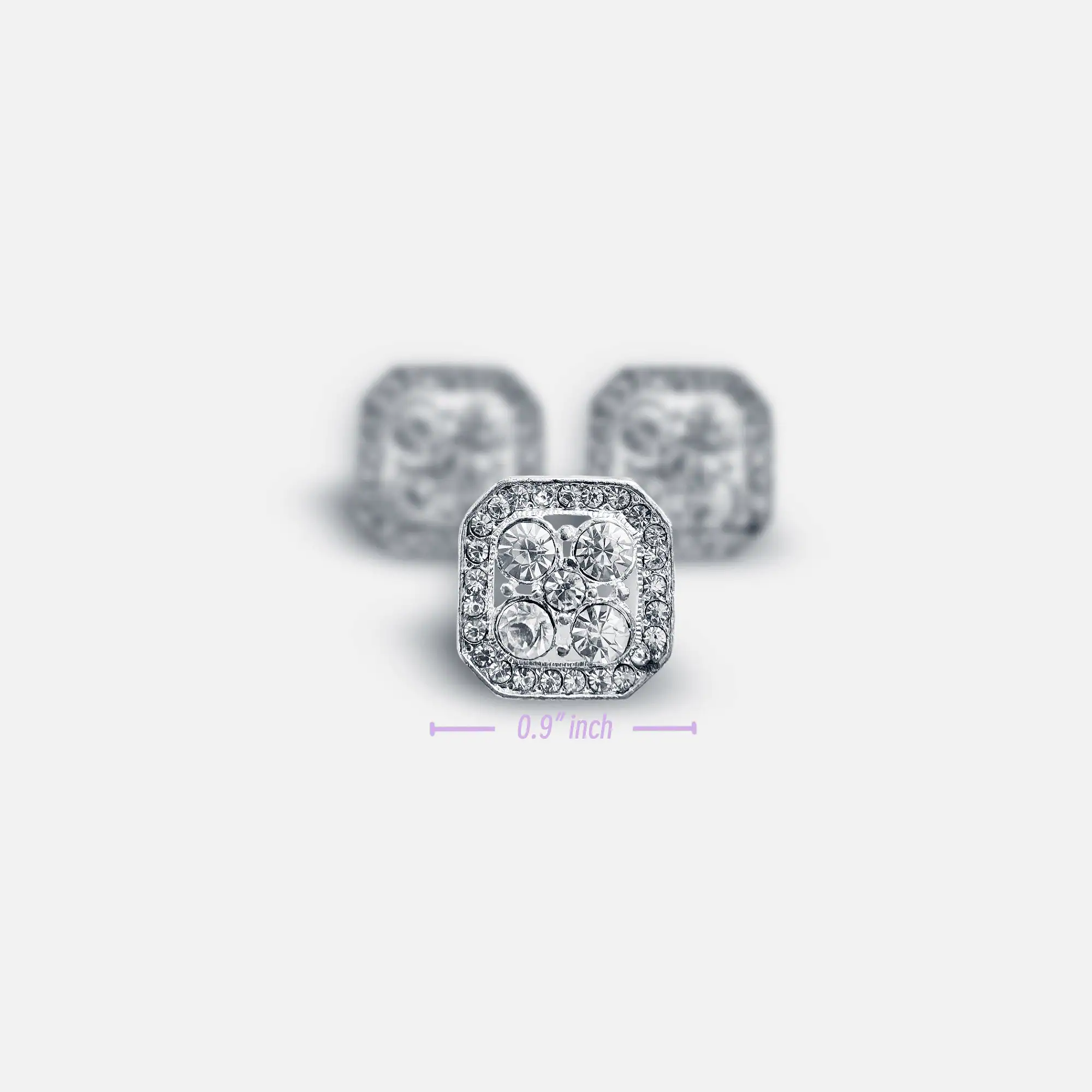 Square Rhinestone Button – 0.9″ - thumbnail 3