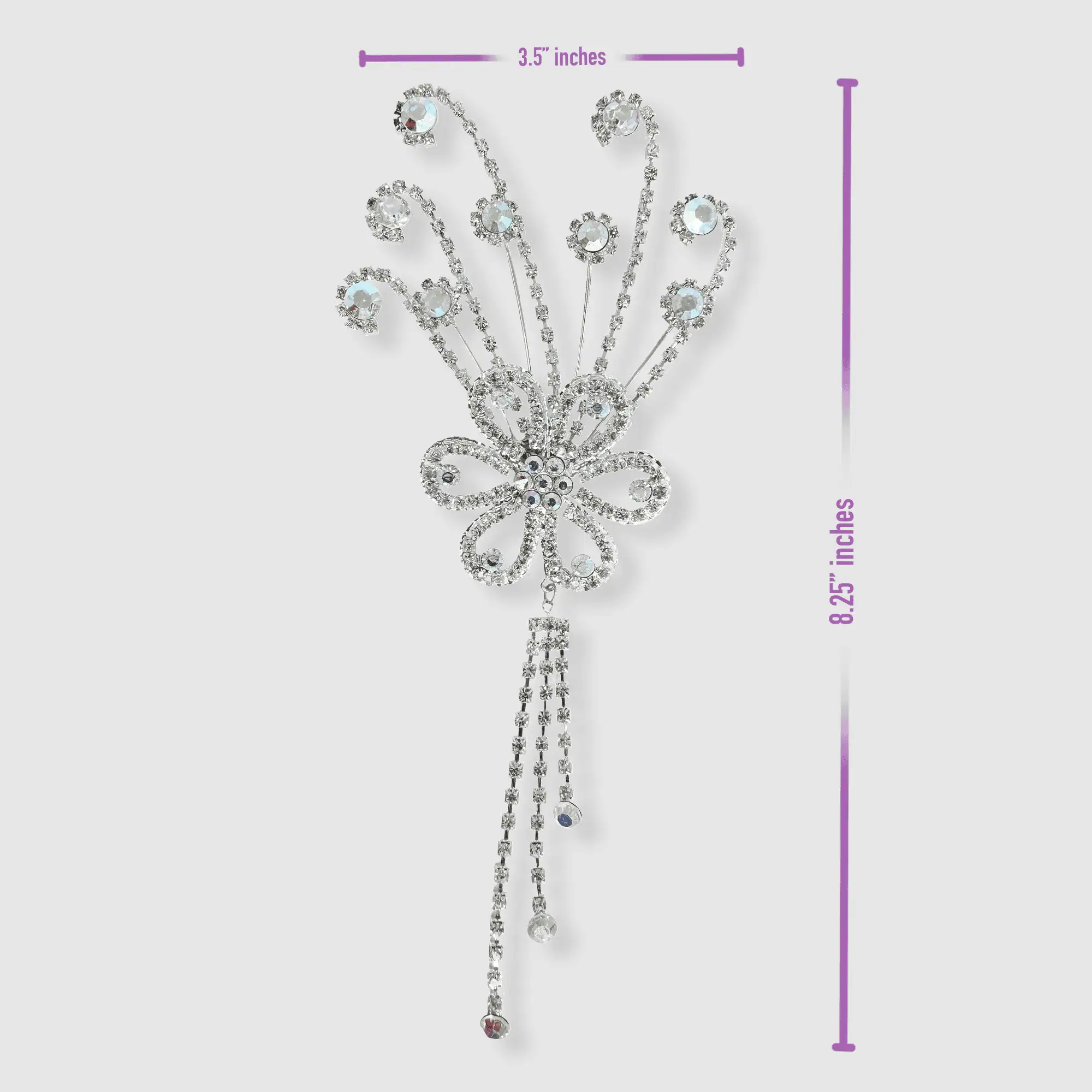 Elegant Rhinestone Flower Brooch Pin - thumbnail 3