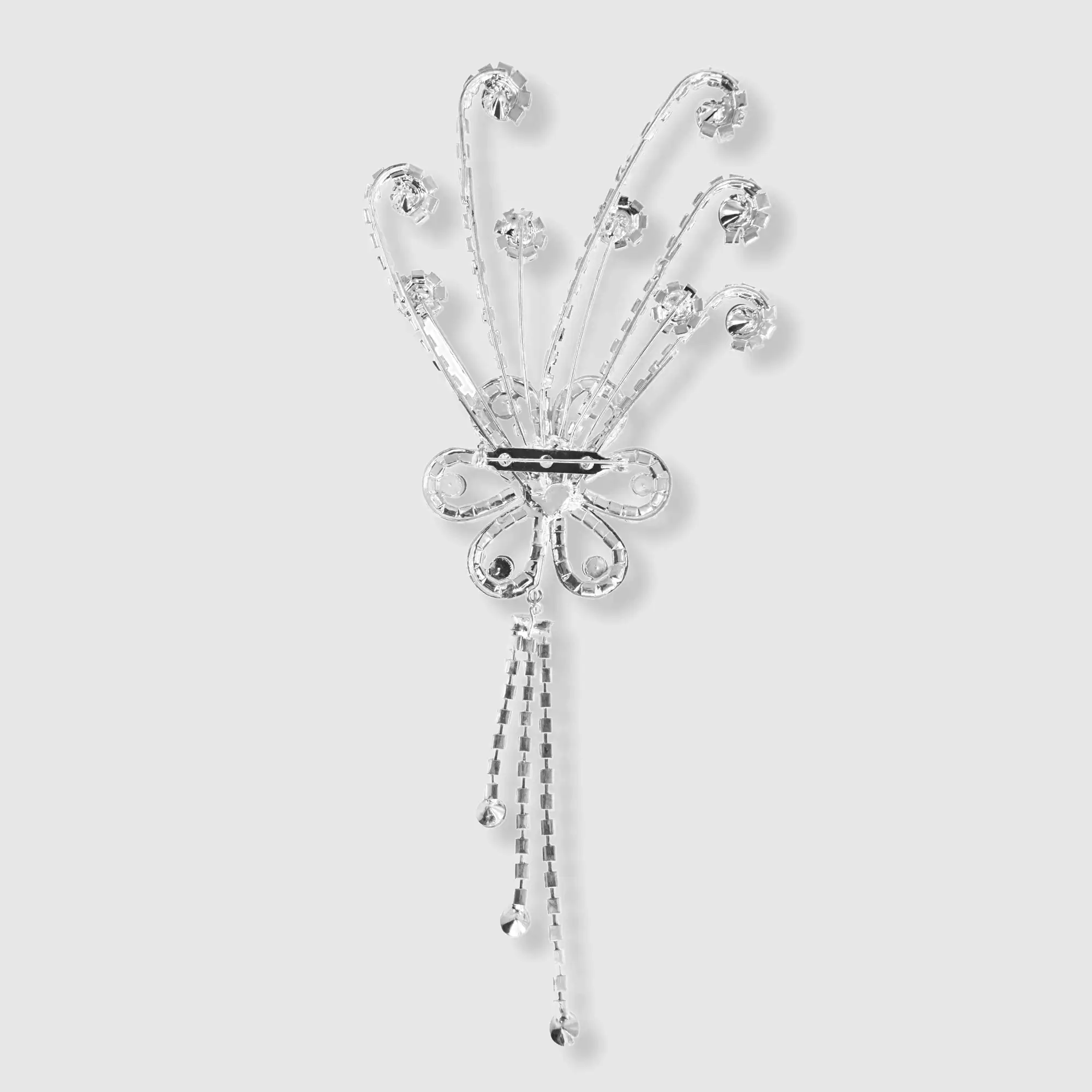 Elegant Rhinestone Flower Brooch Pin - thumbnail 4