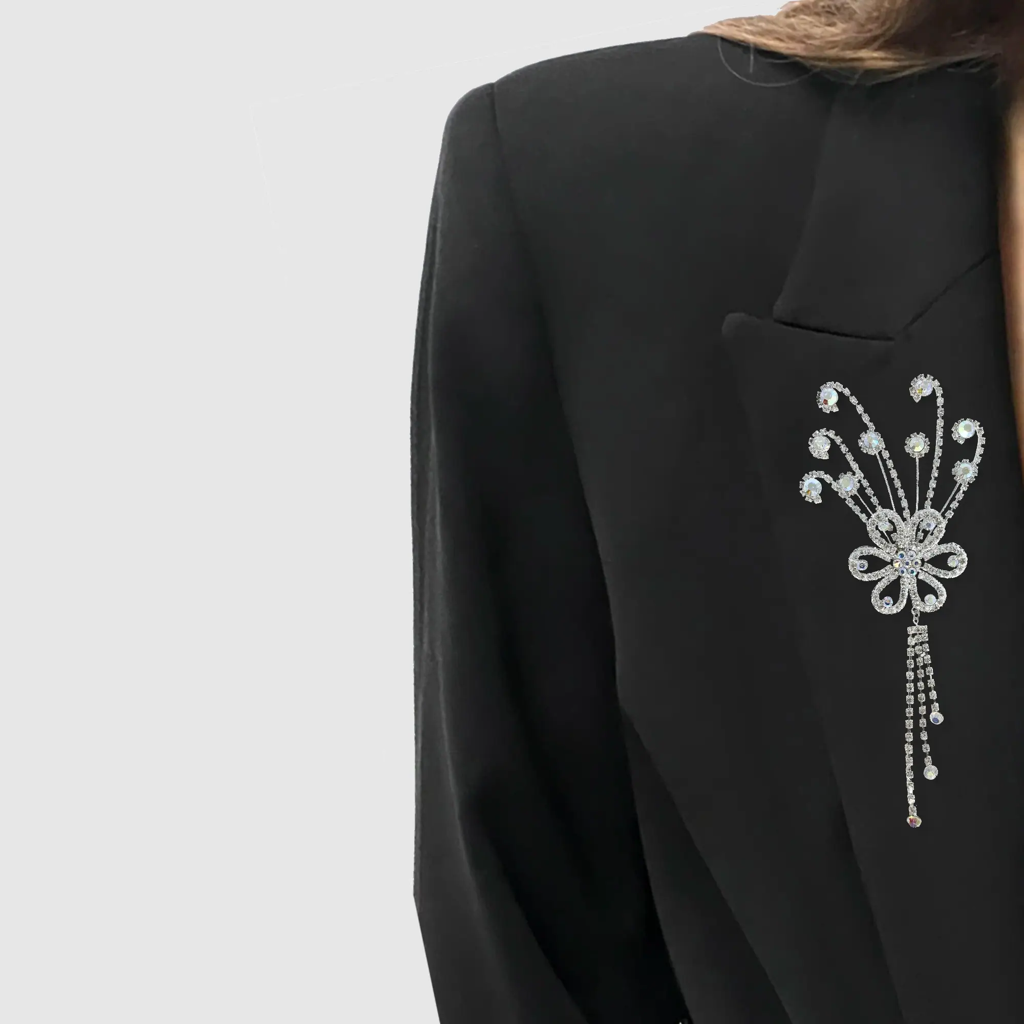 Elegant Rhinestone Flower Brooch Pin - thumbnail 2