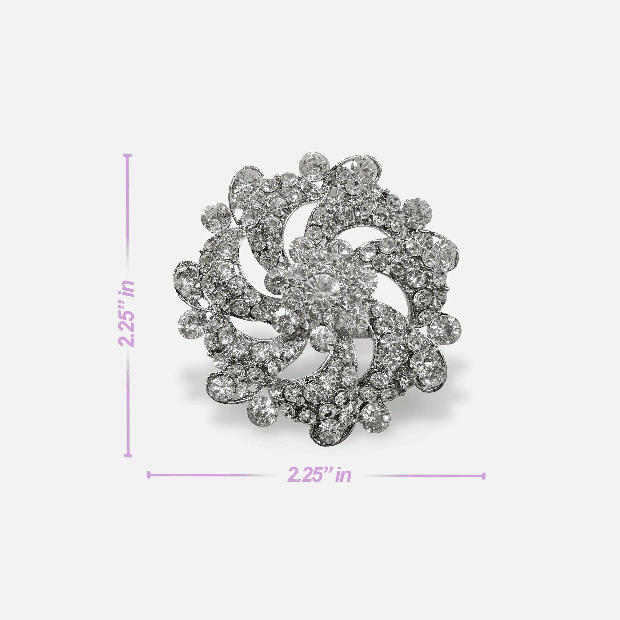Radiant Swirl Rhinestone Brooch - thumbnail 3
