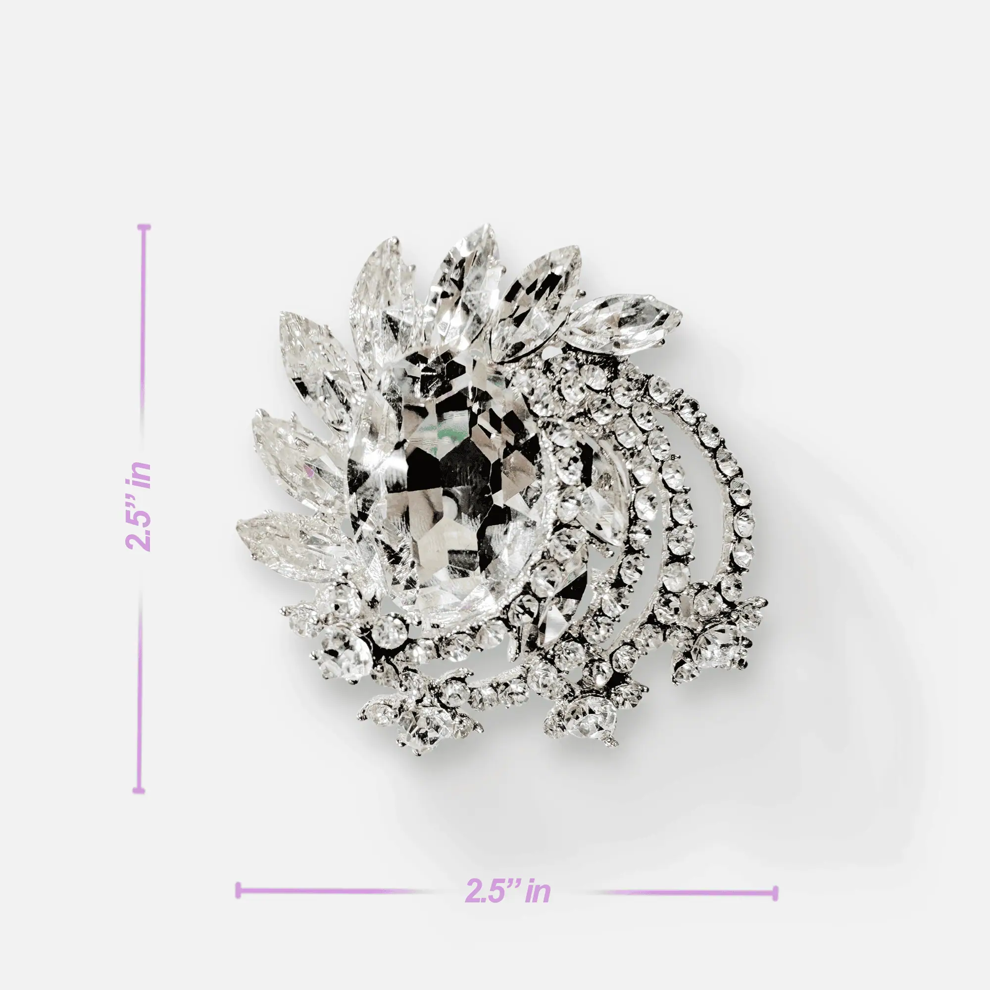 Botanical Leaves Rhinestone Brooch - thumbnail 3