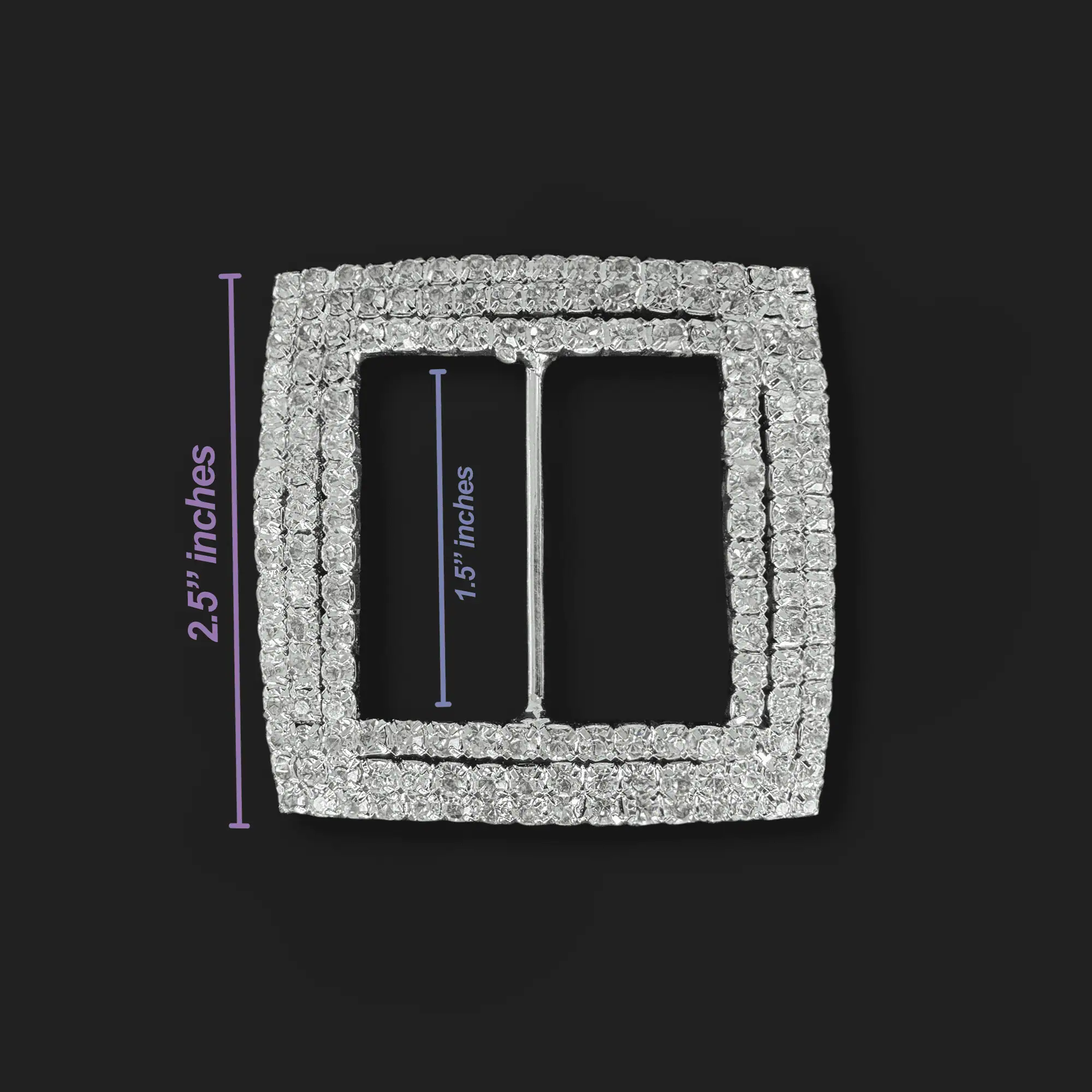 Curved Rhinestone Buckle – 2.5″ - thumbnail 2