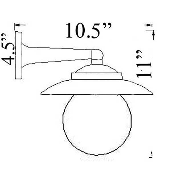 Small Hooded Ball Wall Mount - thumbnail 2