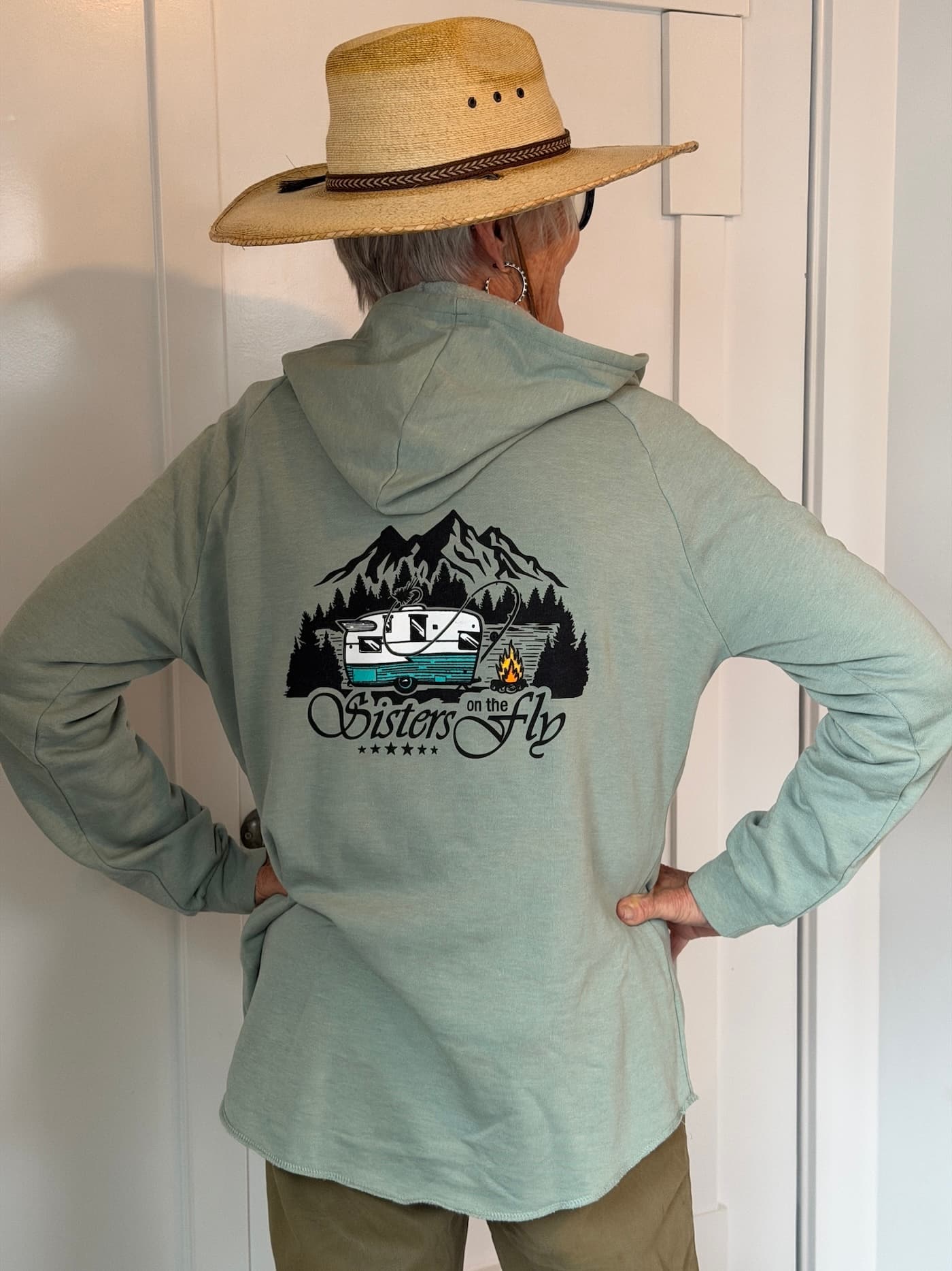 Sisters on the Fly hooded sweatshirt-sage - thumbnail 3