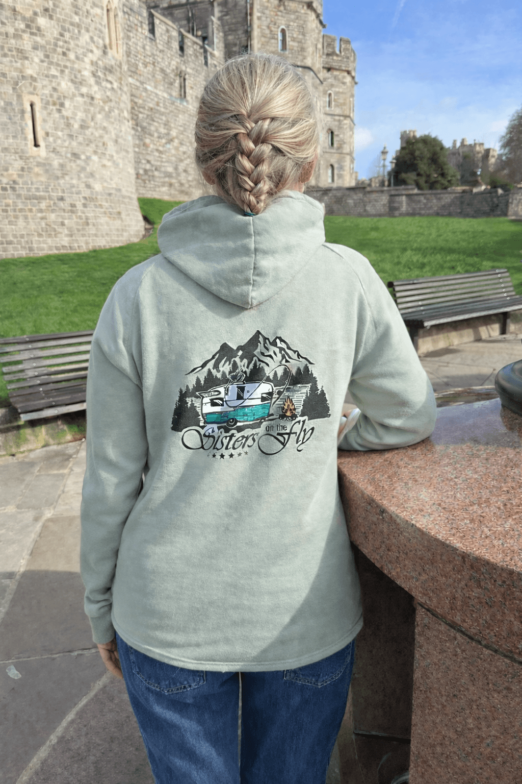 Sisters on the Fly hooded sweatshirt-sage - thumbnail 2