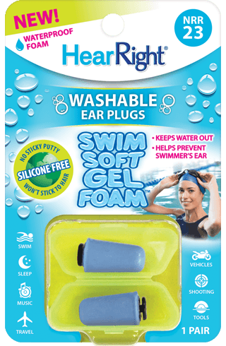 HearRight Swim-Soft Gel-Foam Ear Plugs
