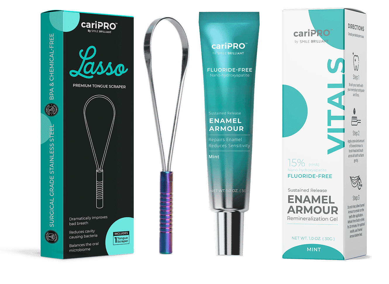 Tongue scraper + Enamel Armour Fluoride Free