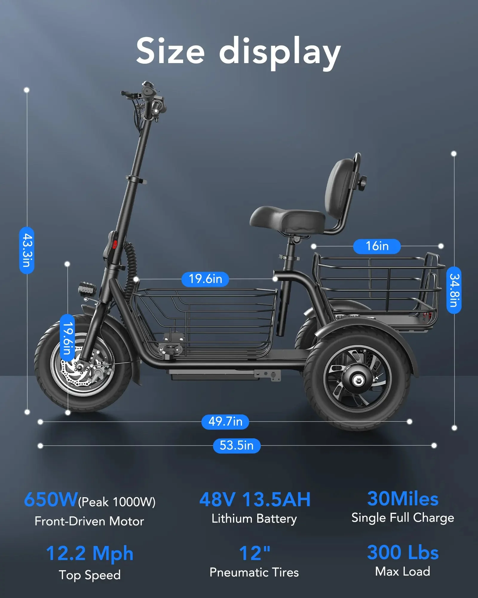 Gyroor C5 Electric Trike - thumbnail 8