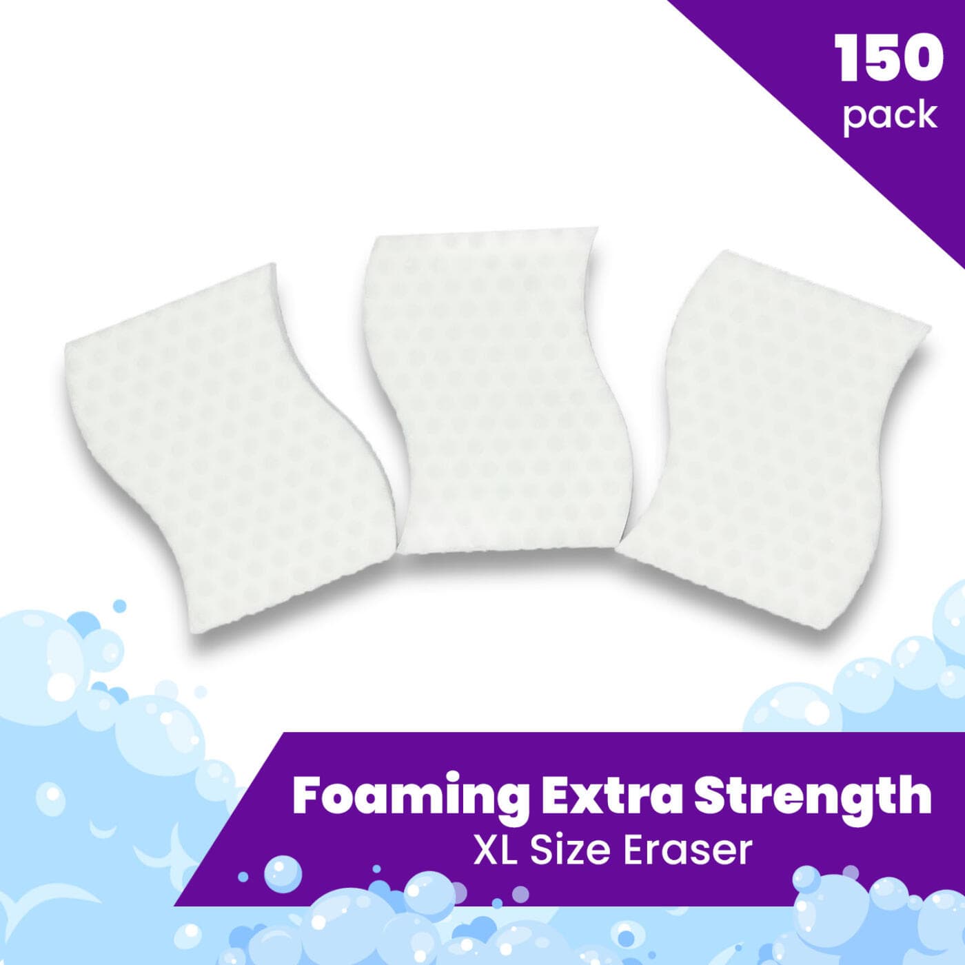 Lg Extra Strength Bulk Melamine Eraser Sponges w/Soap (150pk)