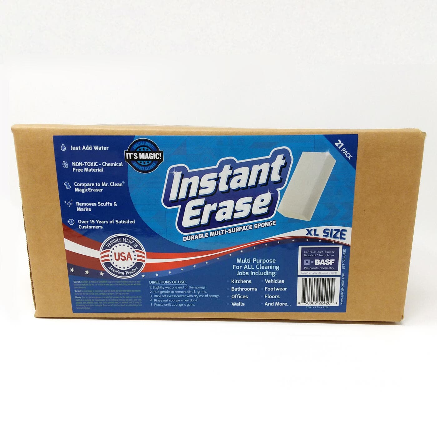 Instant Erase XL Magic Cleaning Eraser Sponges – Multi-Surface Melamine Sponge Pads - thumbnail 7