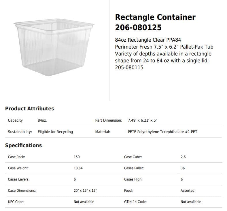 Wholesale clear plastic food containers – 84oz - thumbnail 3