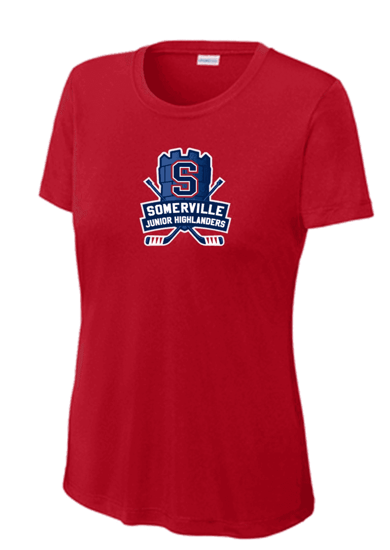 SYHA Women’s SS Performance T-Shirt Tower Logo- Navy Or Red