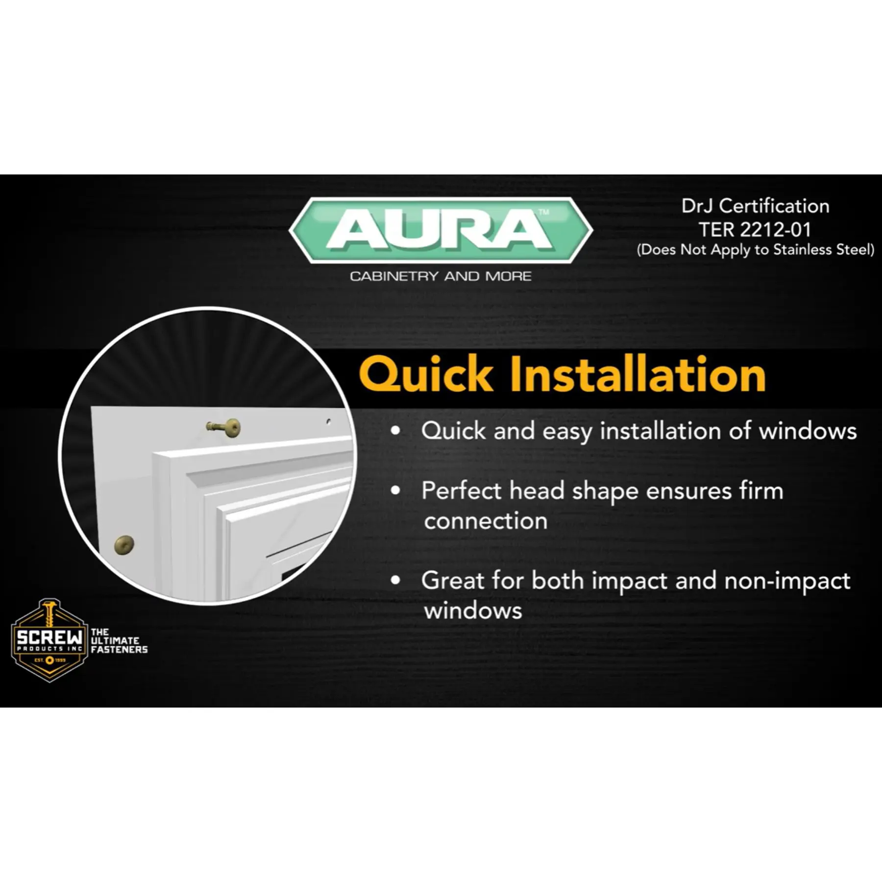 Cabinetry Screws White Head, AURA Exterior - thumbnail 3