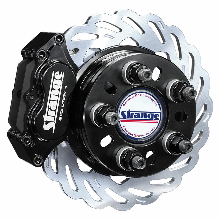 Strange Evolution DDM Rear Brake Kit | For 94-04 Mustang 8.8 With OEM Ends | Strange or Stock Axles Using Strange Eliminator Kit | Evolution S Rotors, Billet Calipers & DRM-35 Pads