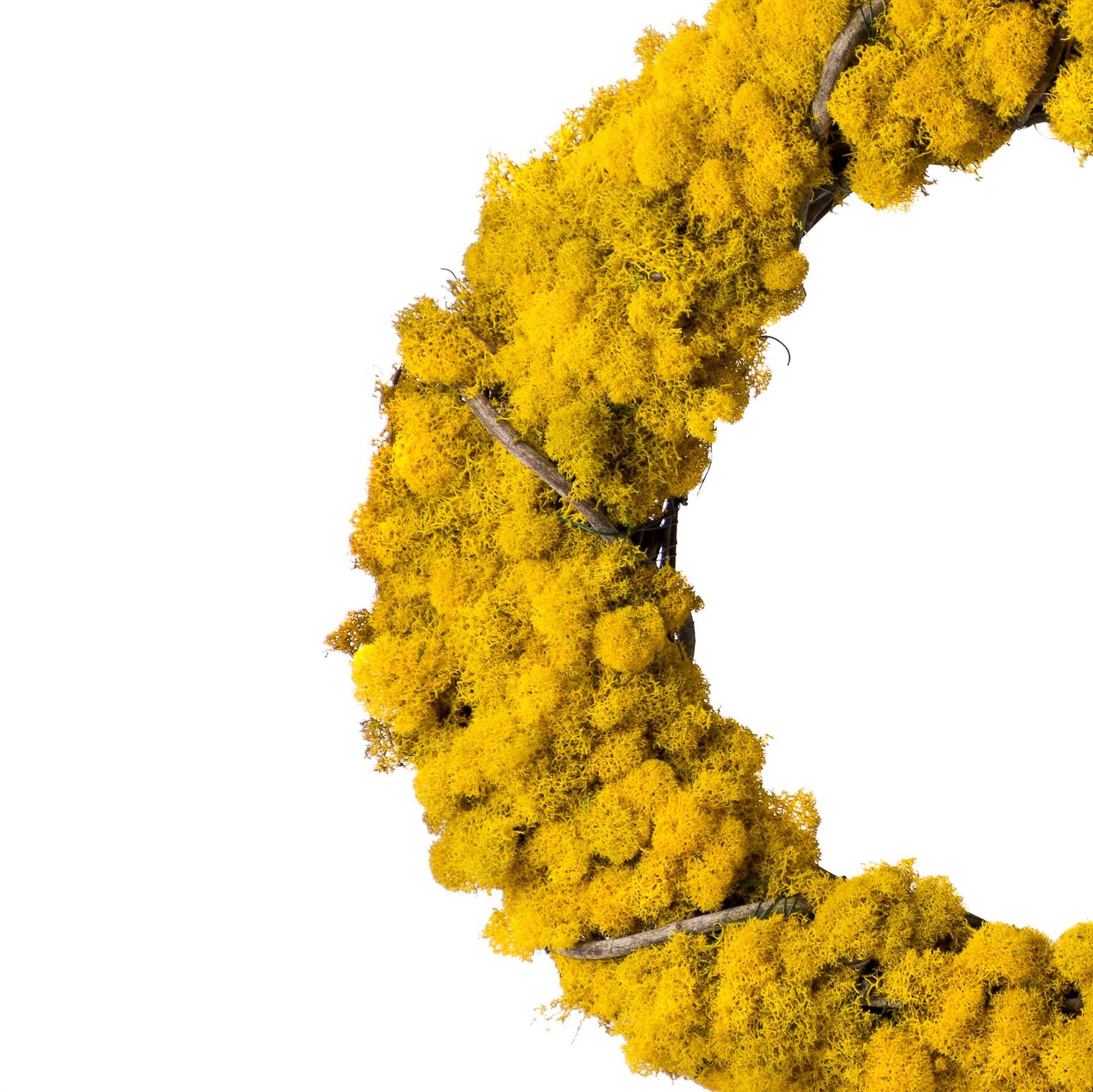 Reindeer Moss Grapevine Wreath, 18”, Sunflower - thumbnail 4