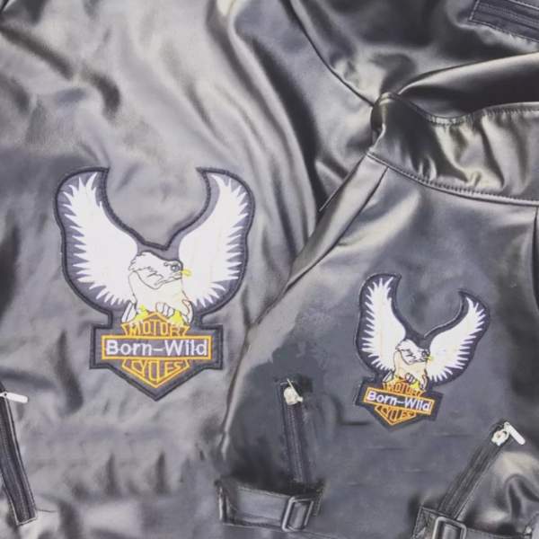 BORN WILD Leather Biker Dog Jacket - thumbnail 8