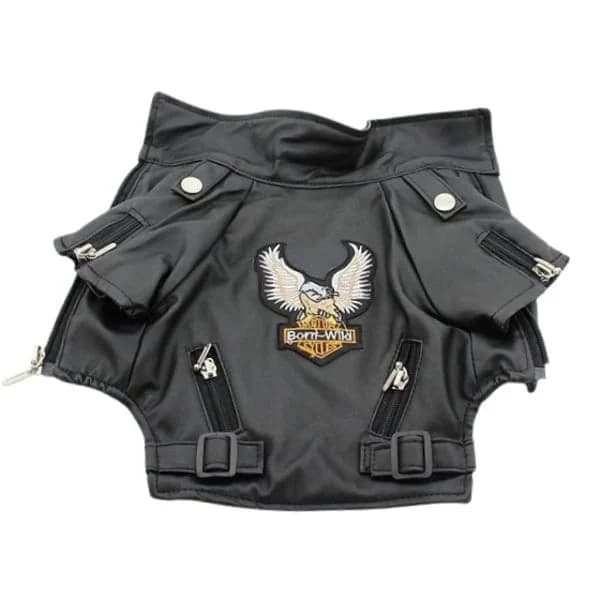 BORN WILD Leather Biker Dog Jacket