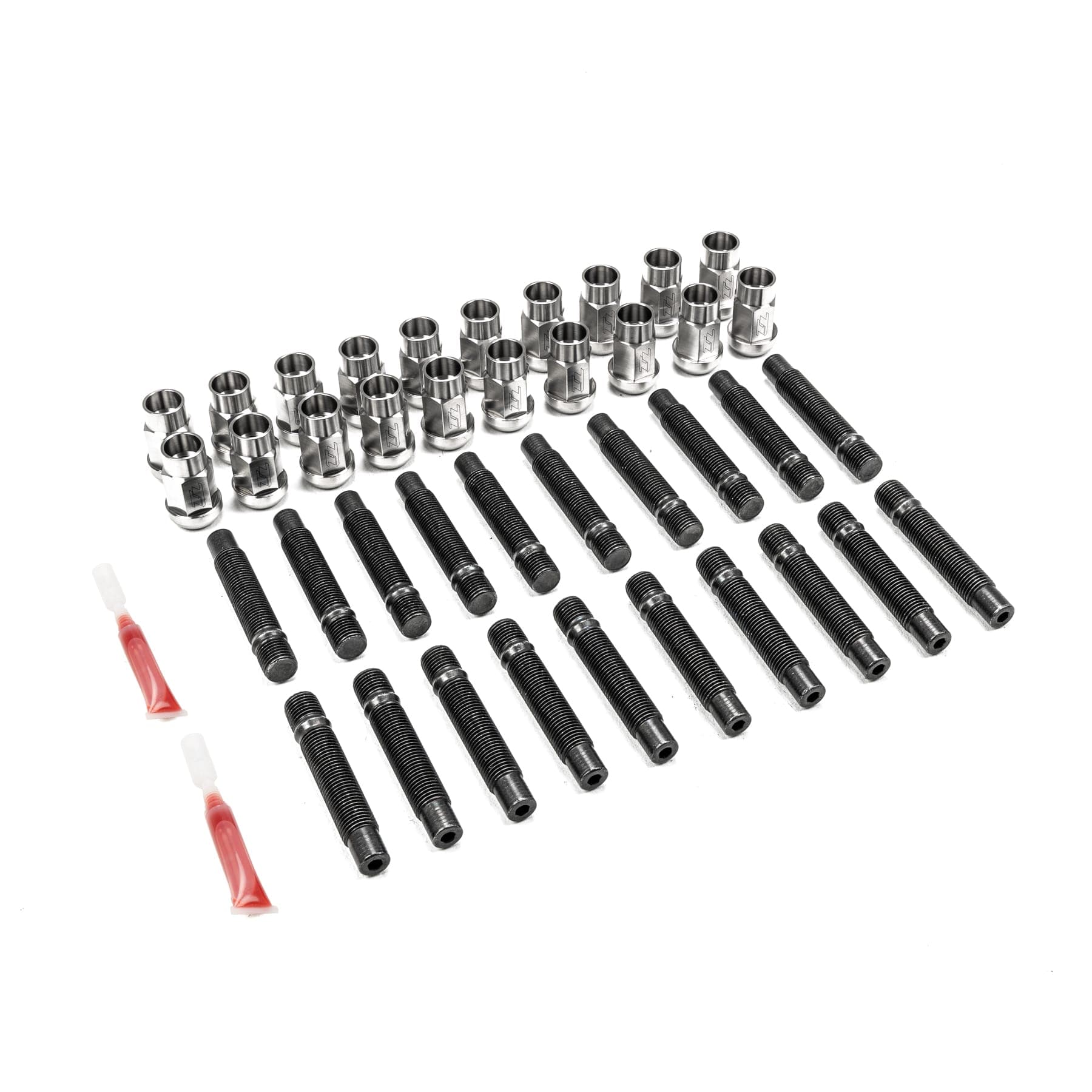 T1 Huracan/R8 Lug Stud Conversion Kit – OEM Ball Seat w/ Mirror Finish Titanium Lug Nuts